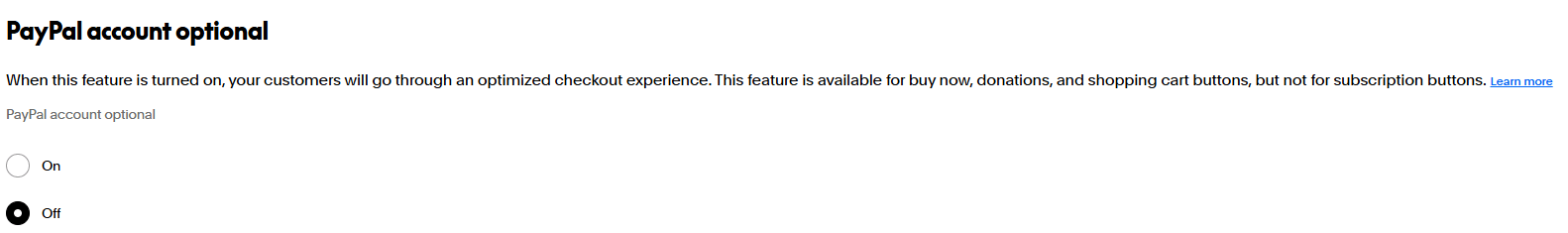 PayPal Optional Account