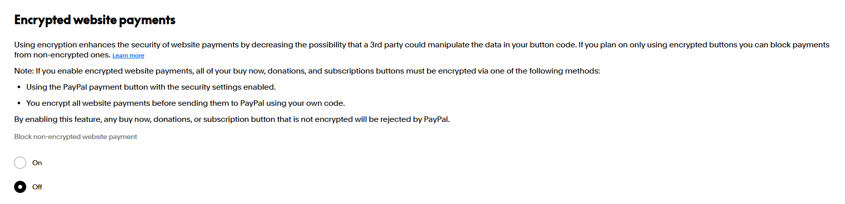 PayPal Encrypted Payments